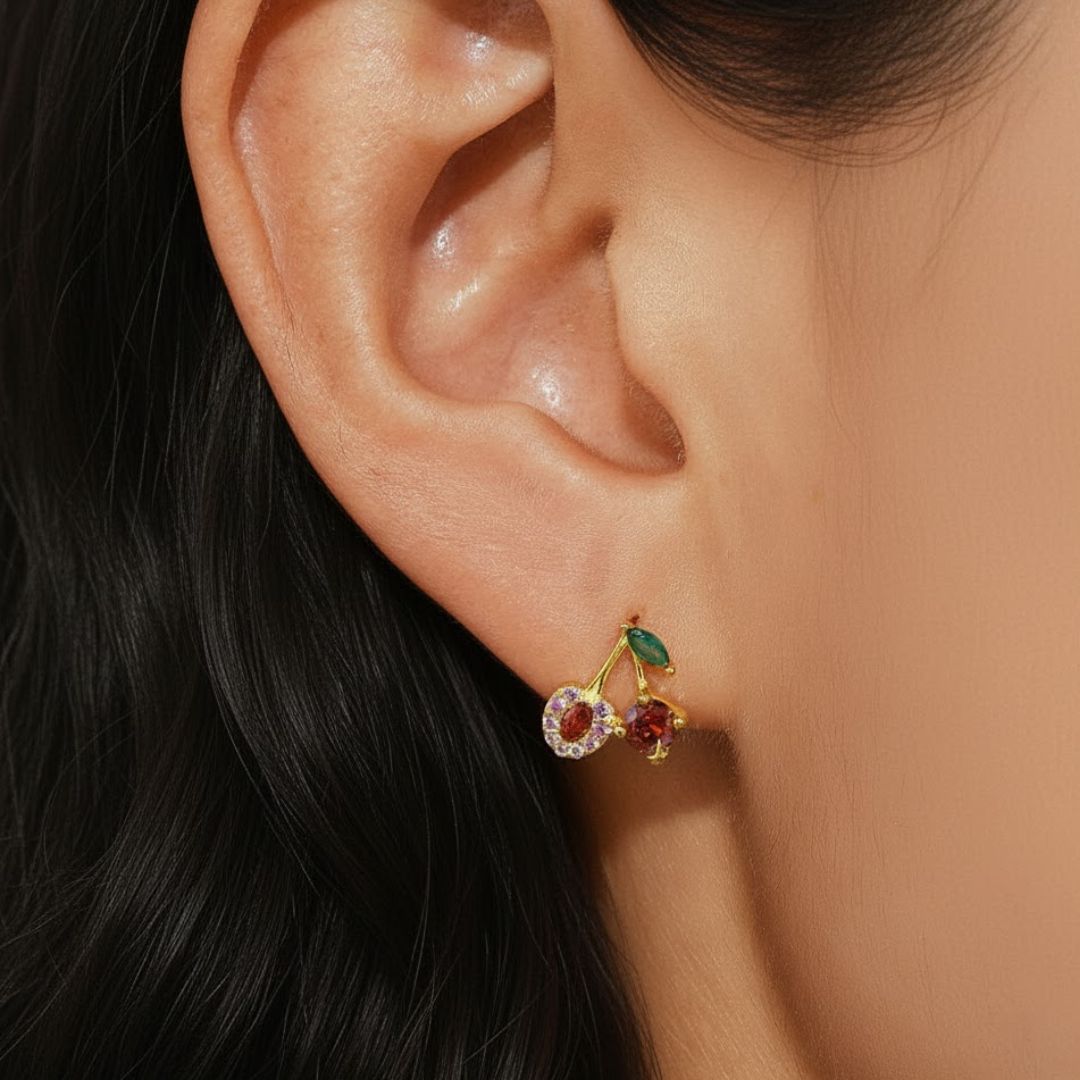 Cherry Studded Earrings