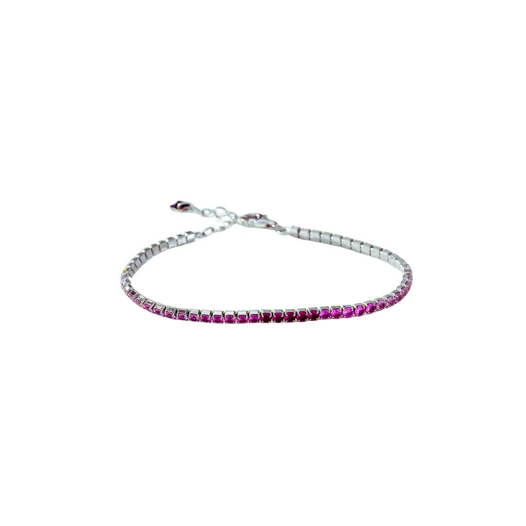 Pink Tricolor Tennis Bracelet