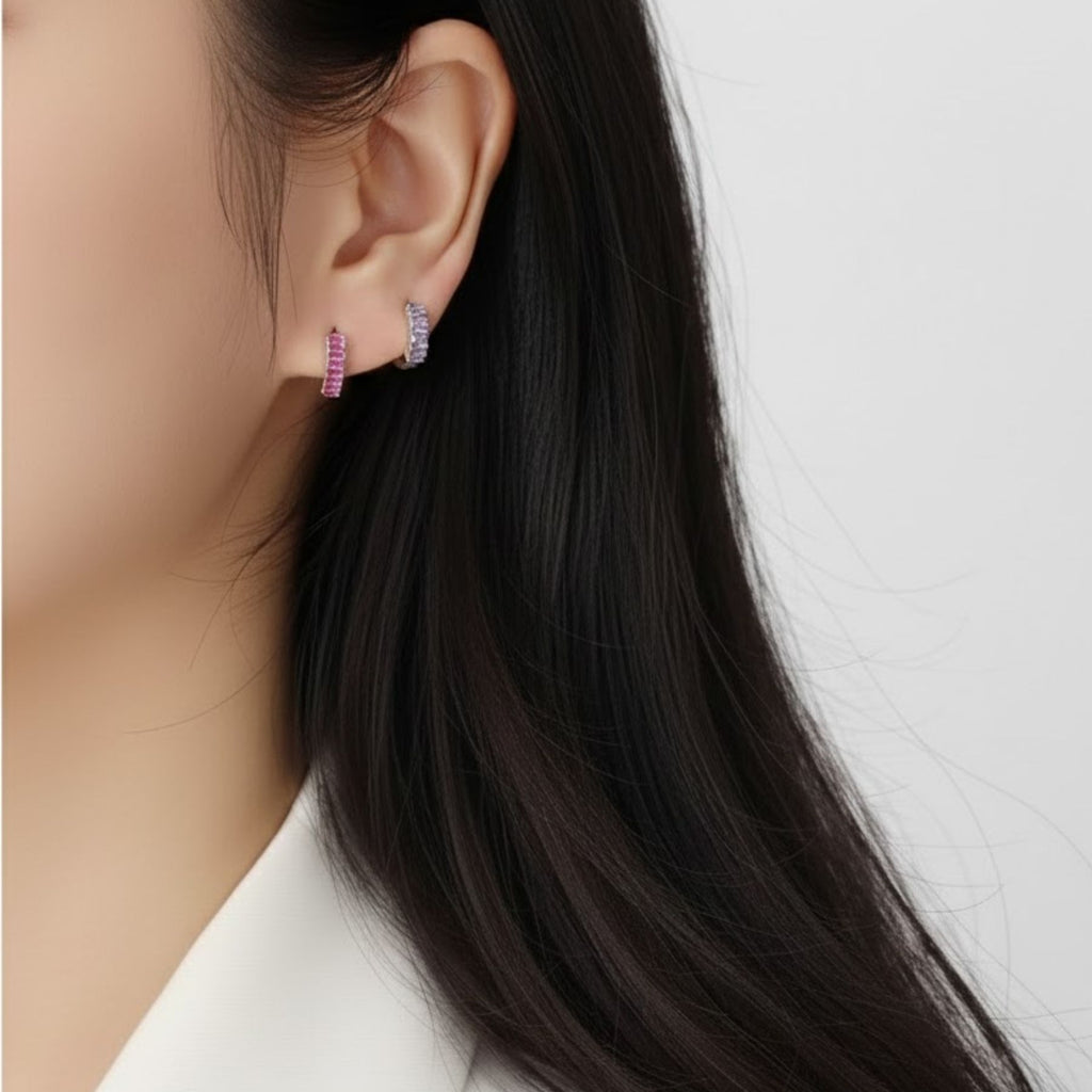 Smeraldo Hoops in Pink