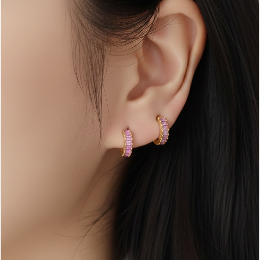 Smeraldo Hoops in Pink