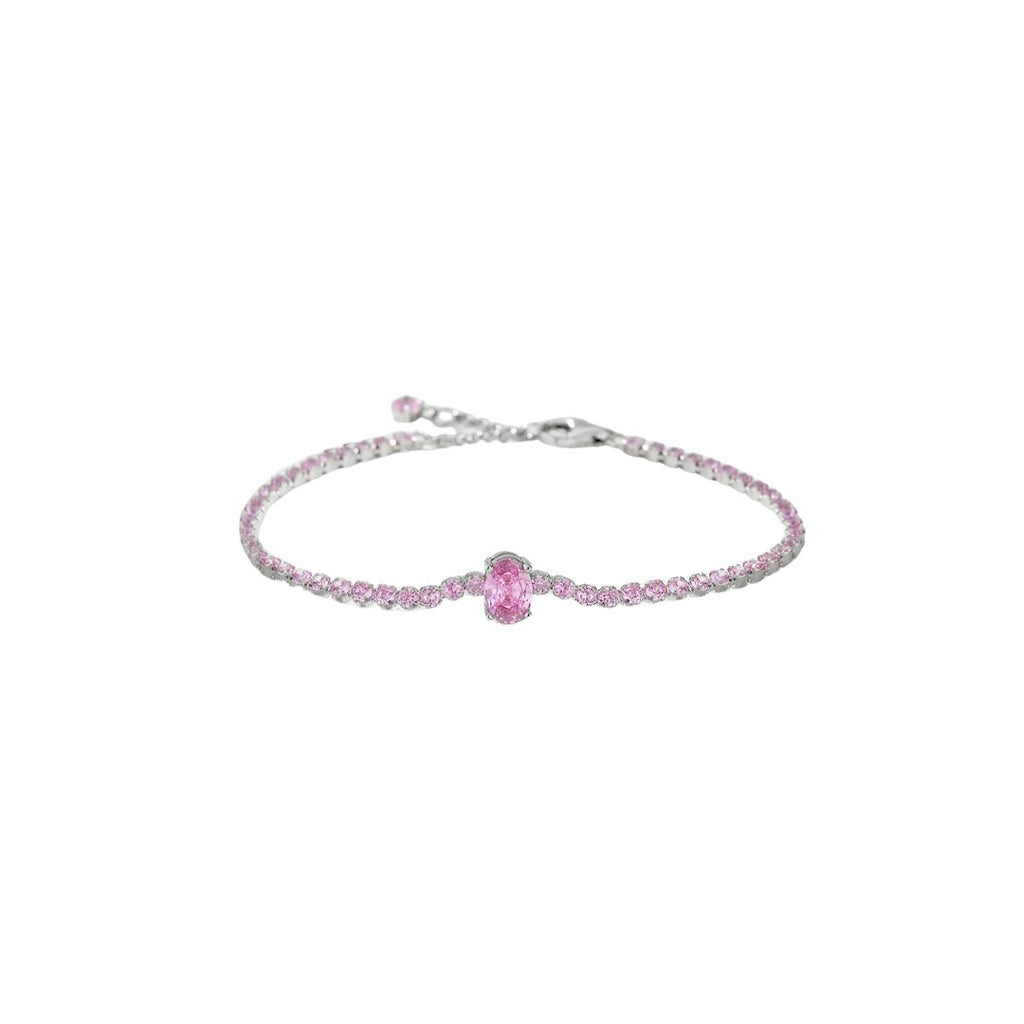 Pink Ovale Tennis Bracelet