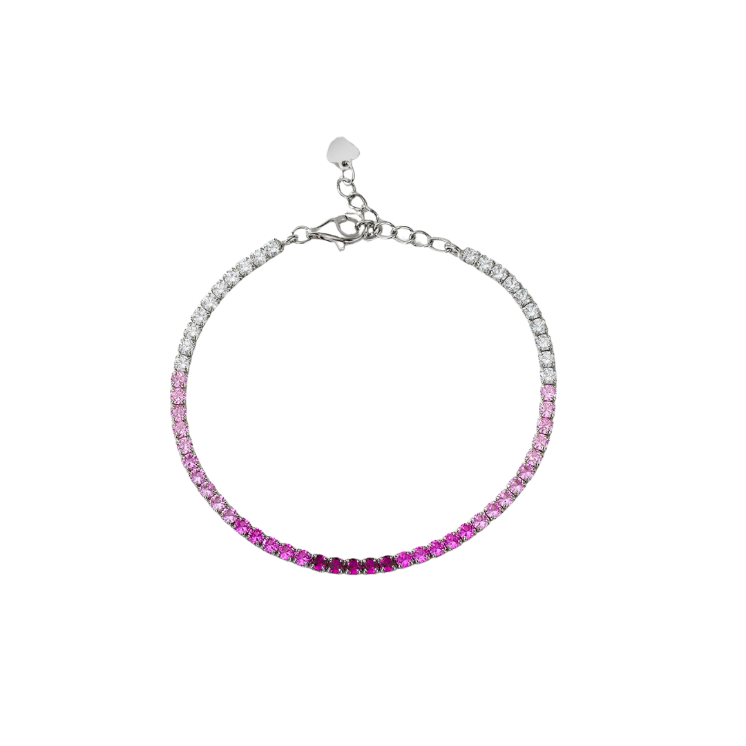 Pink Tricolor Tennis Bracelet